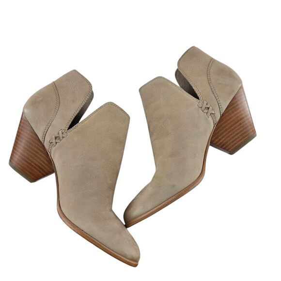 Frye Reina Cutout Booties Womens 10 Taupe Beige Nubuck Leather Western Southwest - Picture 1 of 12
